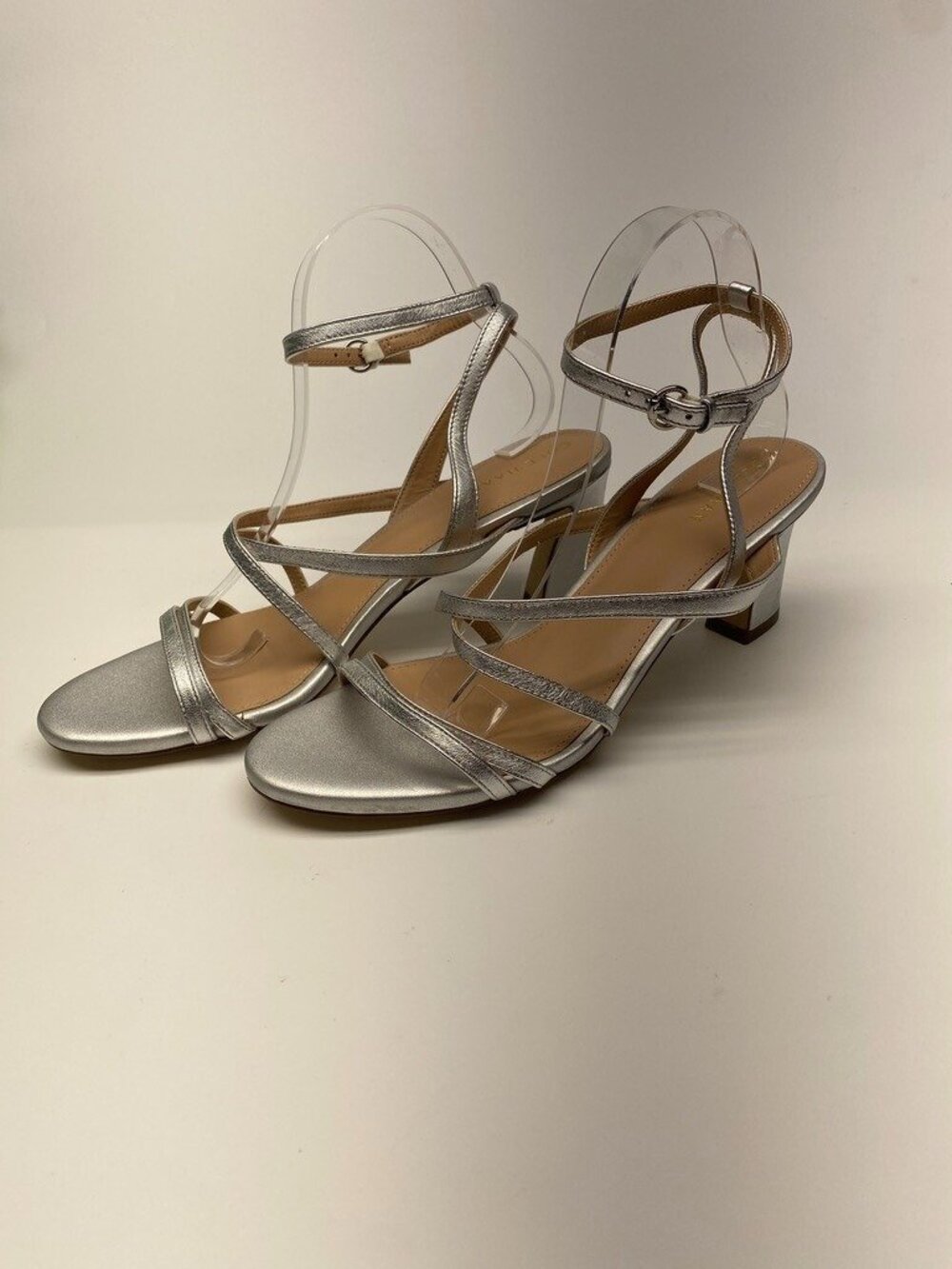 Cole Haan Women's Addie Strappy Silver Leather Sandal Pump Sz 10 B